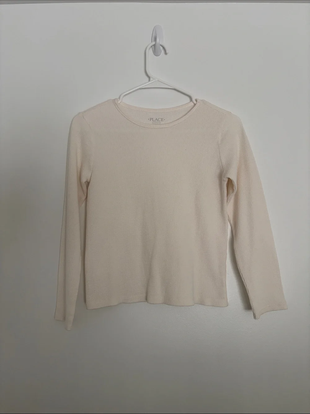 The Children's Place Cream Ribbed Long-Sleeve Tee